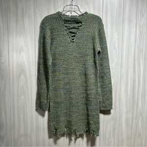 Madberry Long Sleeve Multi Colored Sweater Size XL